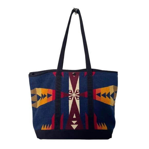 Pendleton Aztec Tote Bag Made In USA southwestern wool vintage 90's - Picture 4 of 8